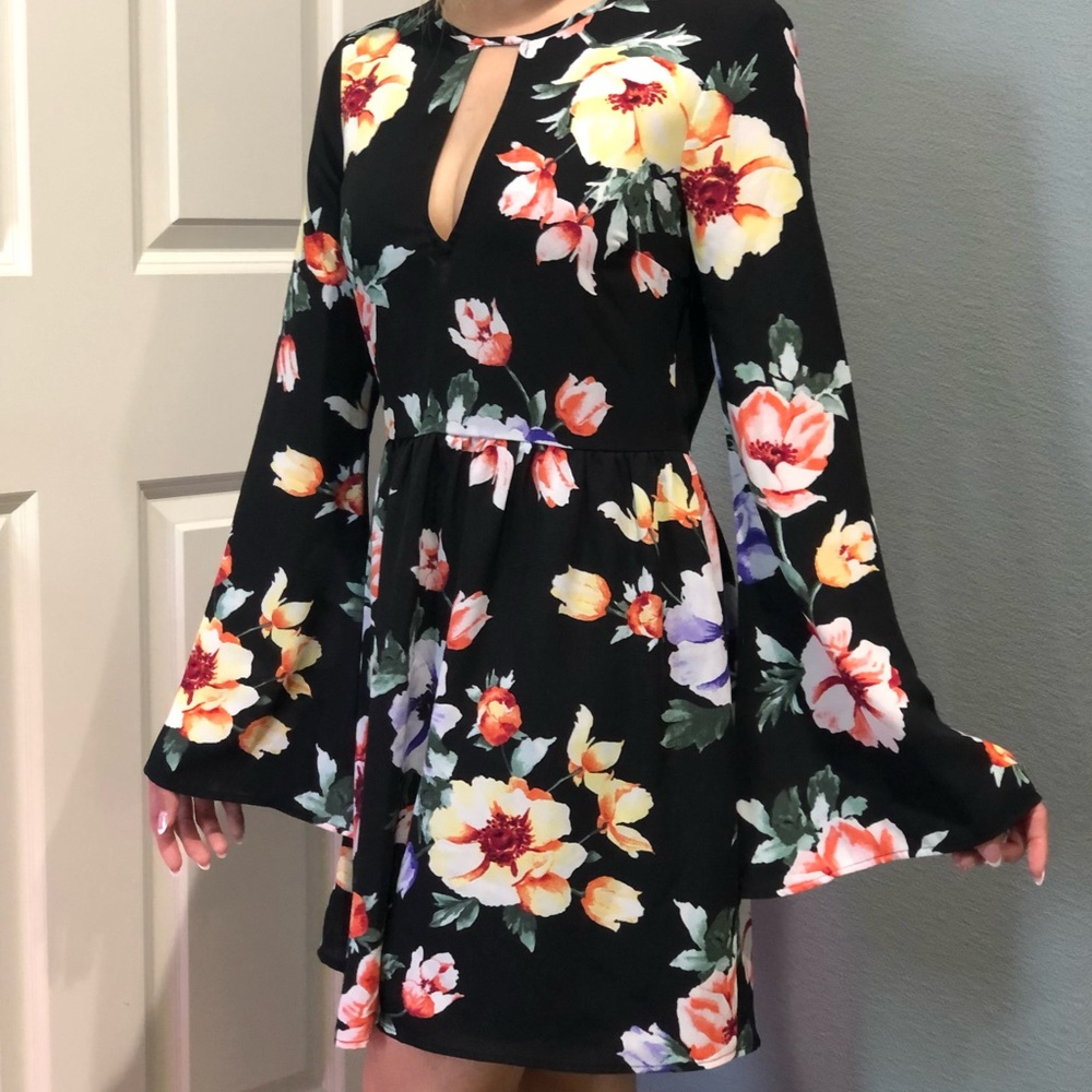 F21 Black Floral Dress